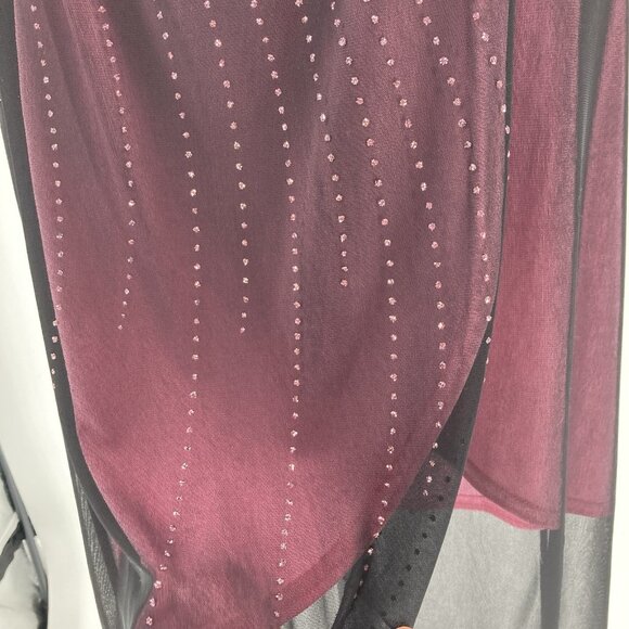 Vintage Byer Too Womens Beaded Mesh Midi Dress Size M Whimsigoth Vamp Goth Y2K - Picture 4 of 16